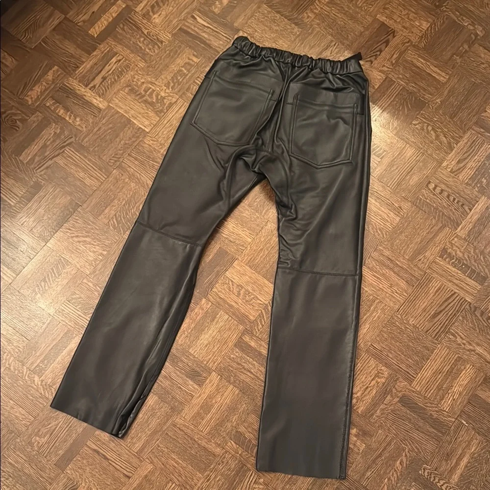Zara 100% genuine black leather Jogger pant size XS - Picture 6 of 10